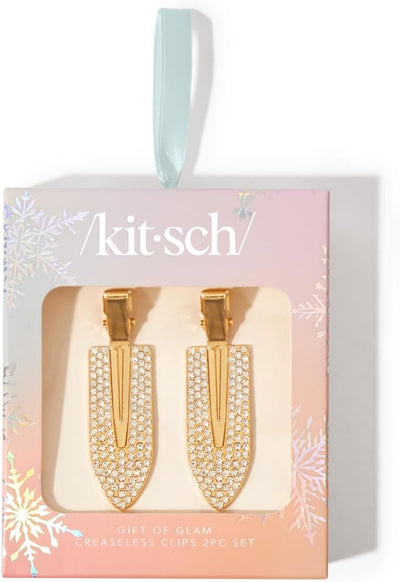 GOLD RHINESTONE CREASELESS CLIPS 2PC SET | Hair clips | LOSHEN & CREM