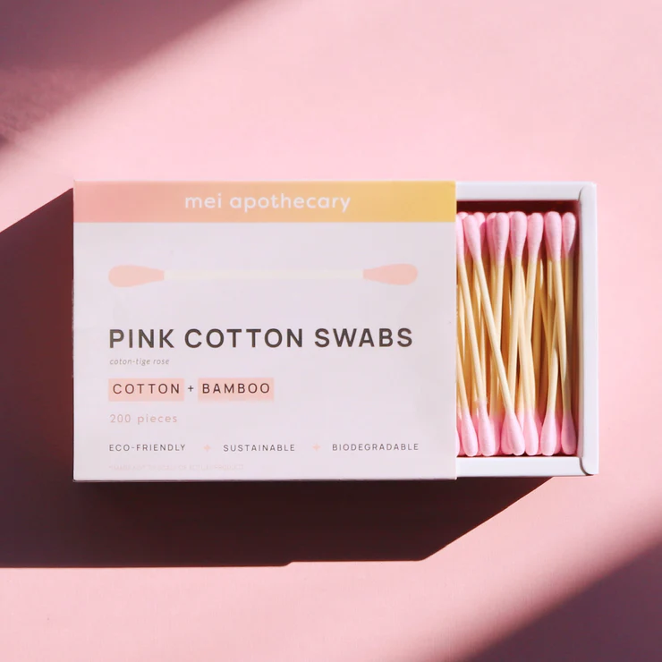 BIODEGRADABLE PINK COTTON SWABS | Cotton swabs | LOSHEN & CREM