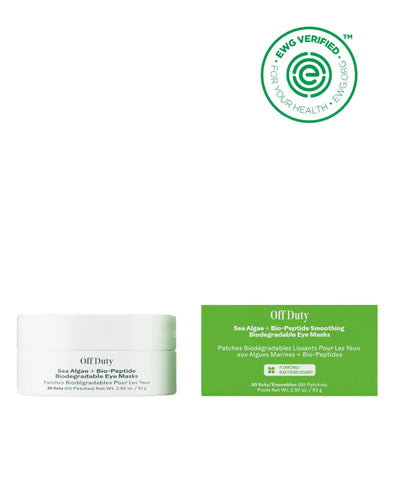 OFF DUTY SEA ALGAE + BIO-PEPTIDE SMOOTHING BIODEGRADABLE EYE MASKS | Eye puffiness | LOSHEN & CREM