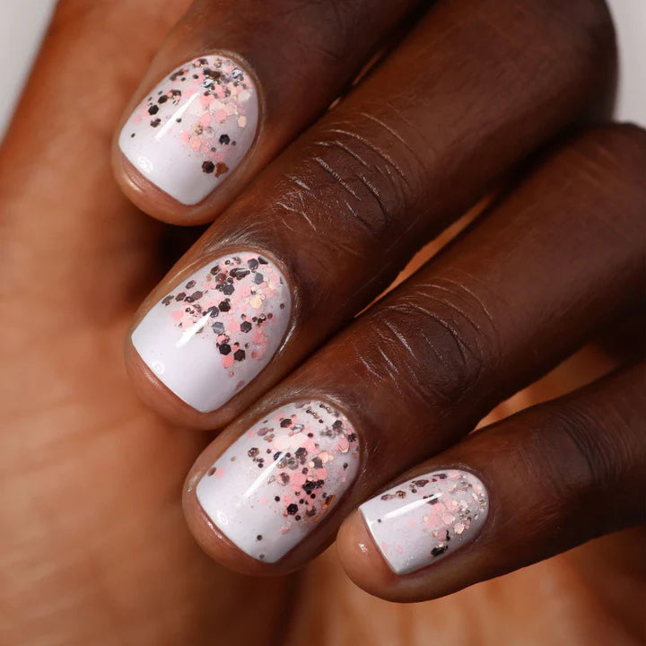 SNOWGLOBE CONFETTI TOPPER | Nail polish top coat | LOSHEN & CREM