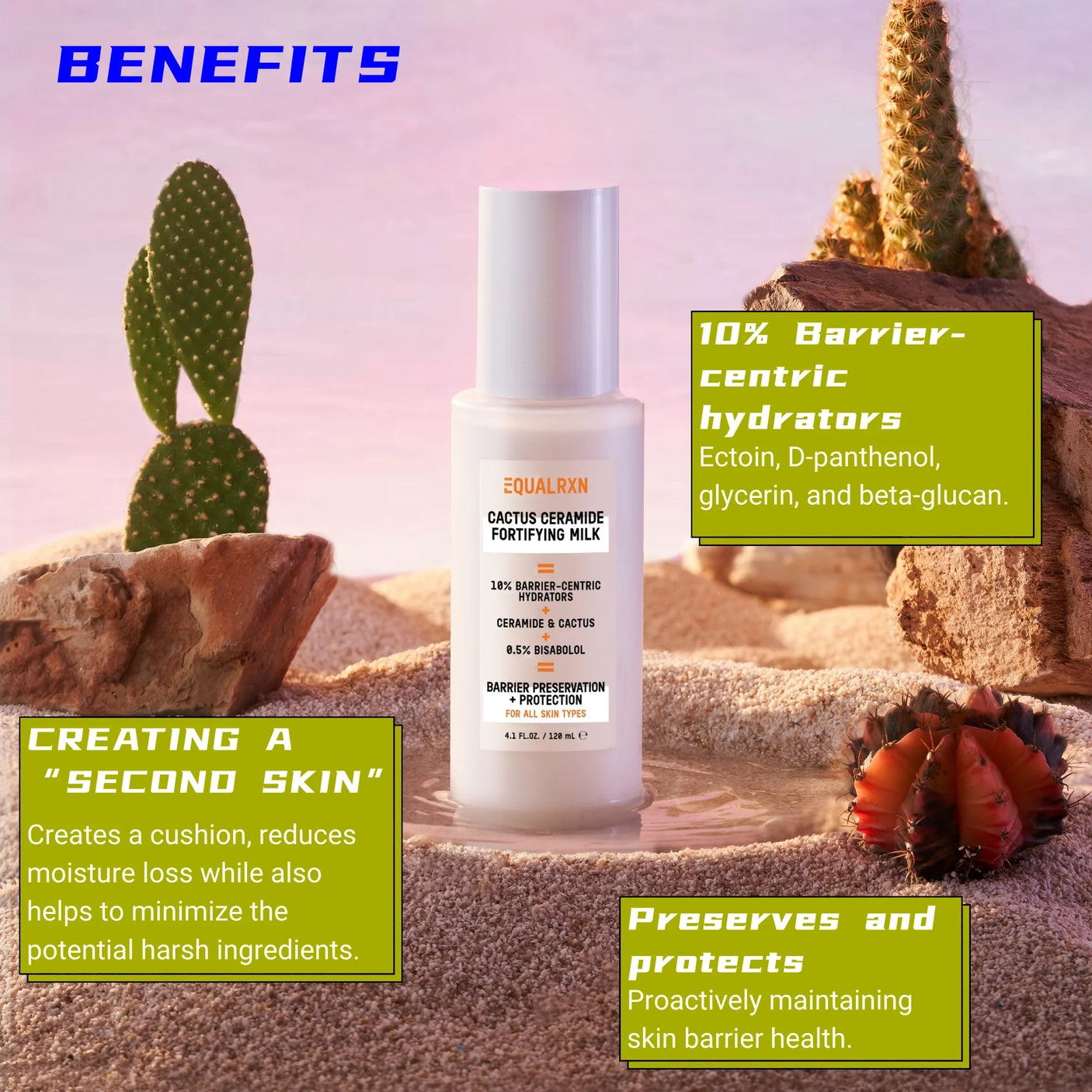 CACTUS CERAMIDE FORTIFYING MILK TONER | Essence | LOSHEN & CREM