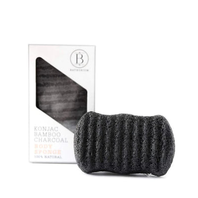 KONJAC BAMBOO CHARCOAL BODY SPONGE | Konjac sponge | LOSHEN & CREM